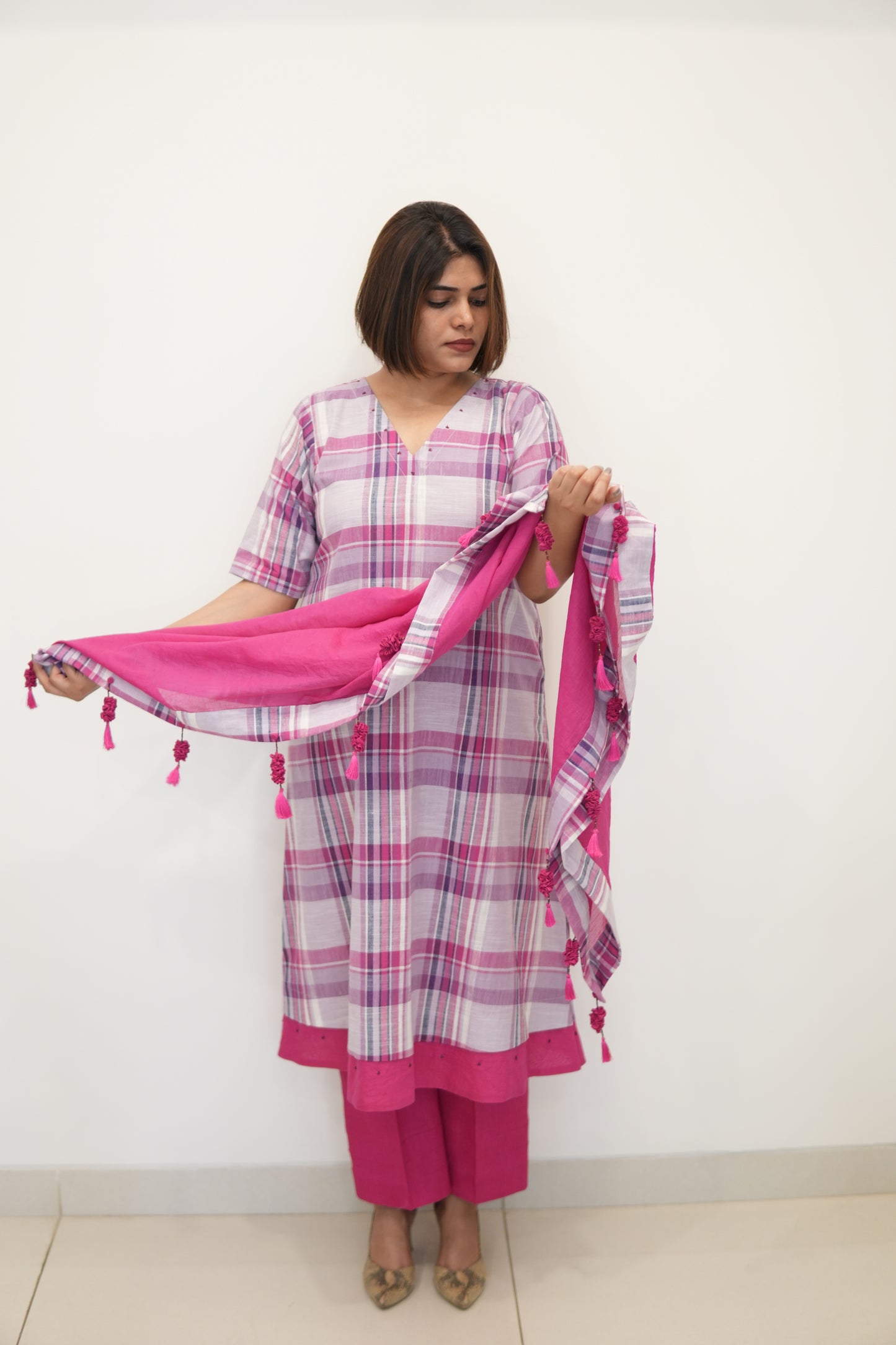PERIWINKLE TUNIC SET WITH SCARF