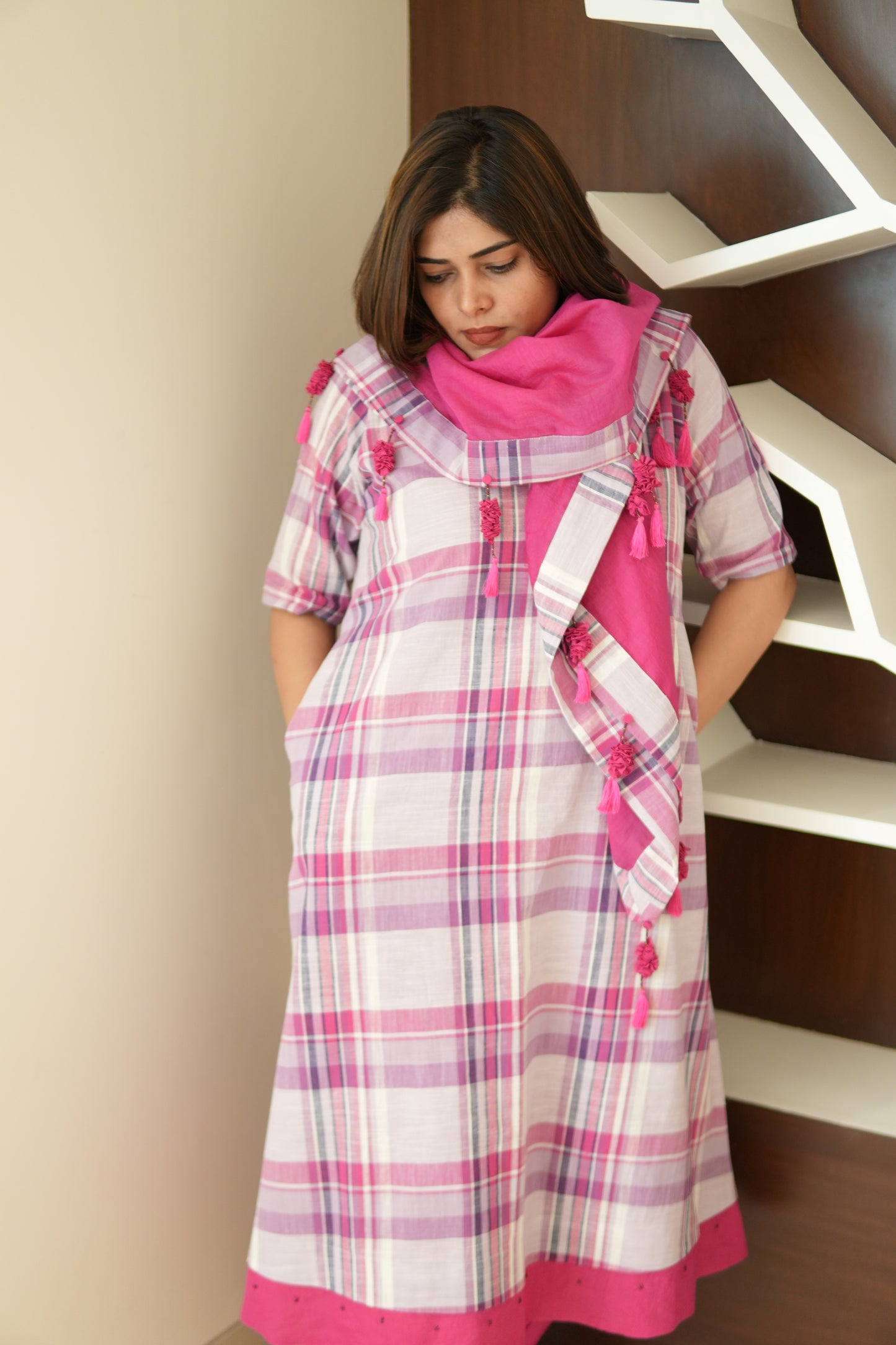 PERIWINKLE TUNIC SET WITH SCARF