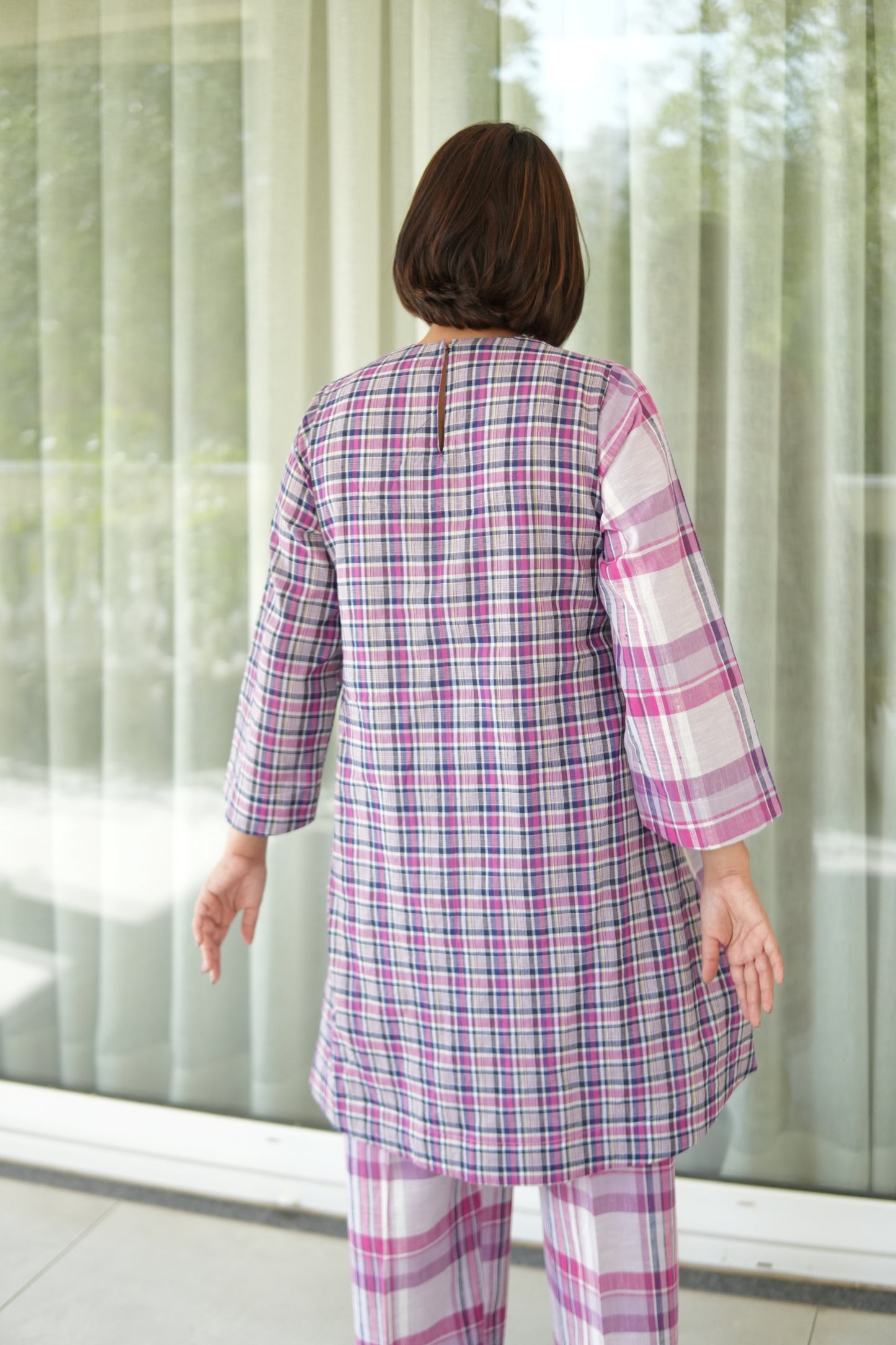 MISRI CHECKERED HANDLOOM COTTON TUNIC AND PANTS