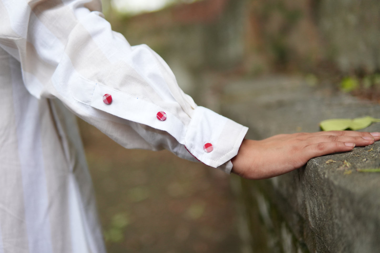 BAHAAR OFF-WHITE AND BEIGE SHIRT KURTA AND CHECKERED PANTS