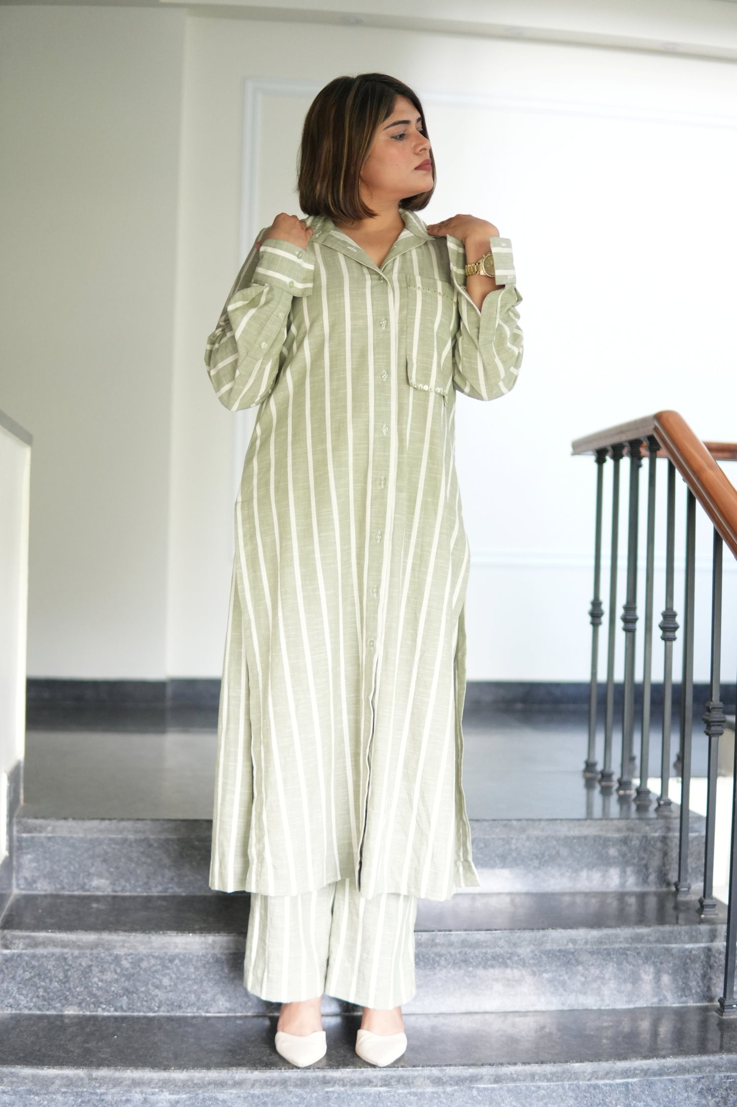 NAZM LINEN LONG SLEEVES KURTA AND PANTS
