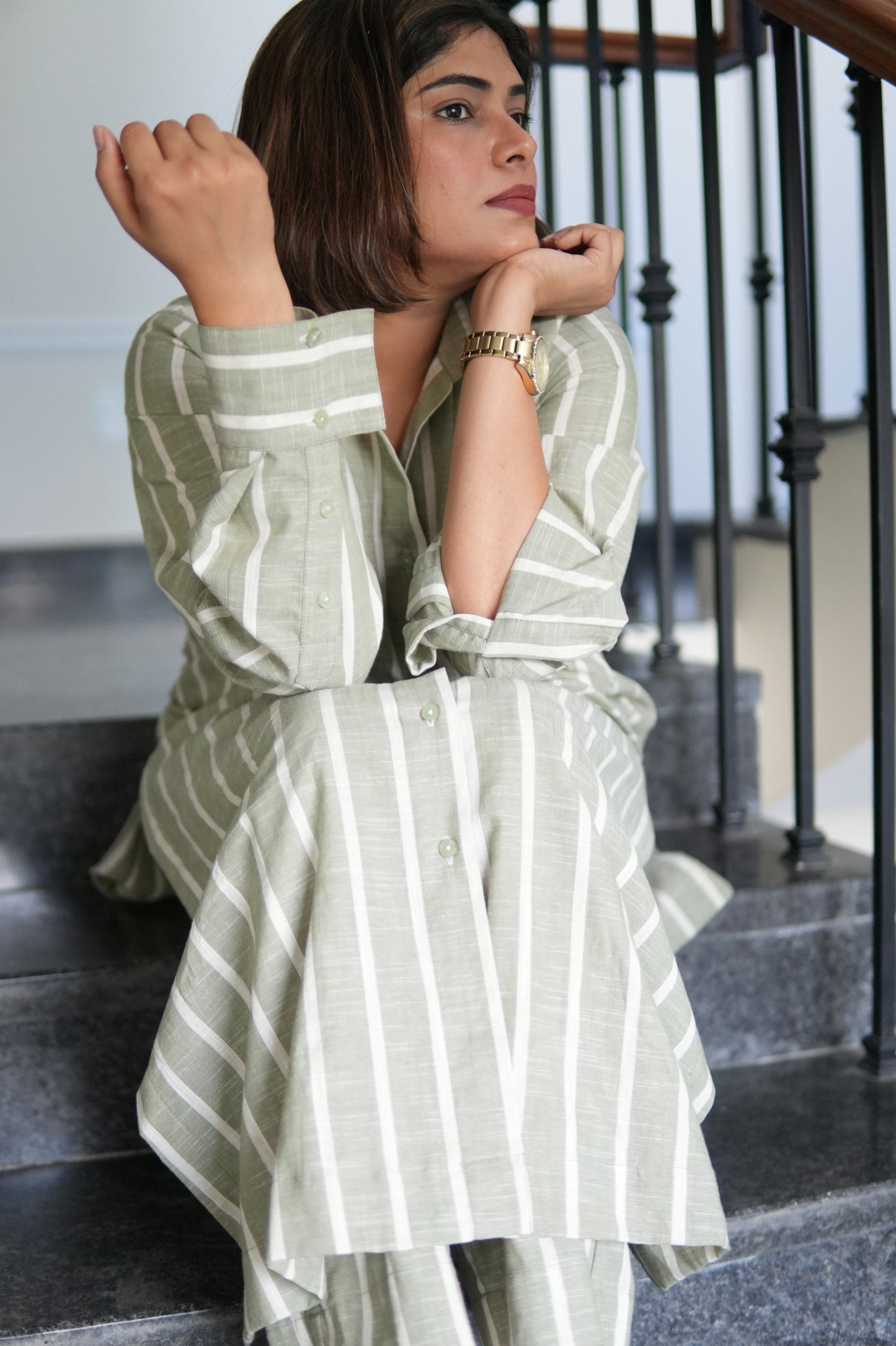 NAZM LINEN LONG SLEEVES KURTA AND PANTS