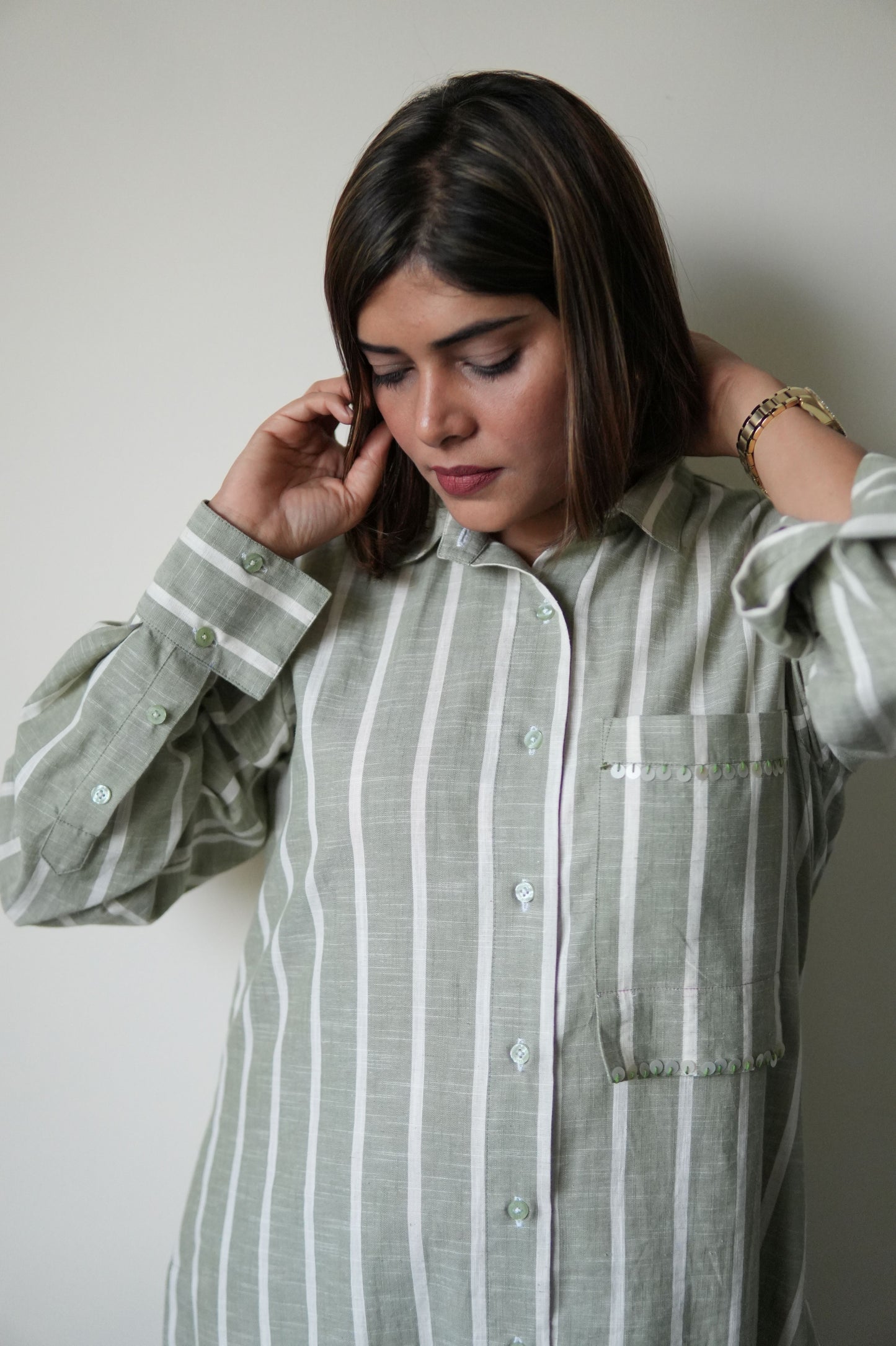 NAZM LINEN LONG SLEEVES KURTA AND PANTS