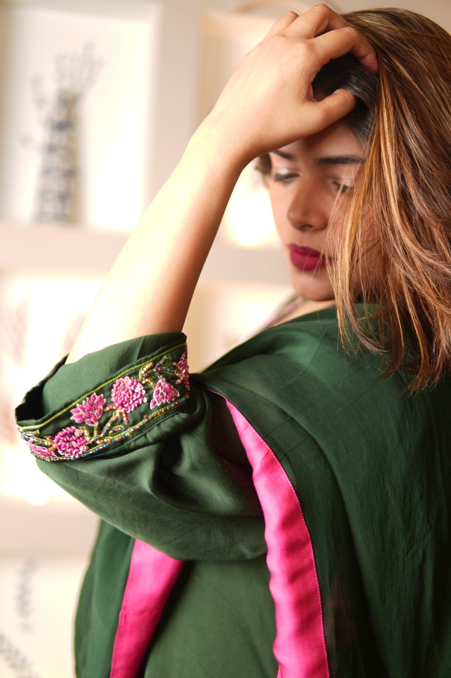 GULBAHAR FLORAL EMBROIDERED KURTA SET
