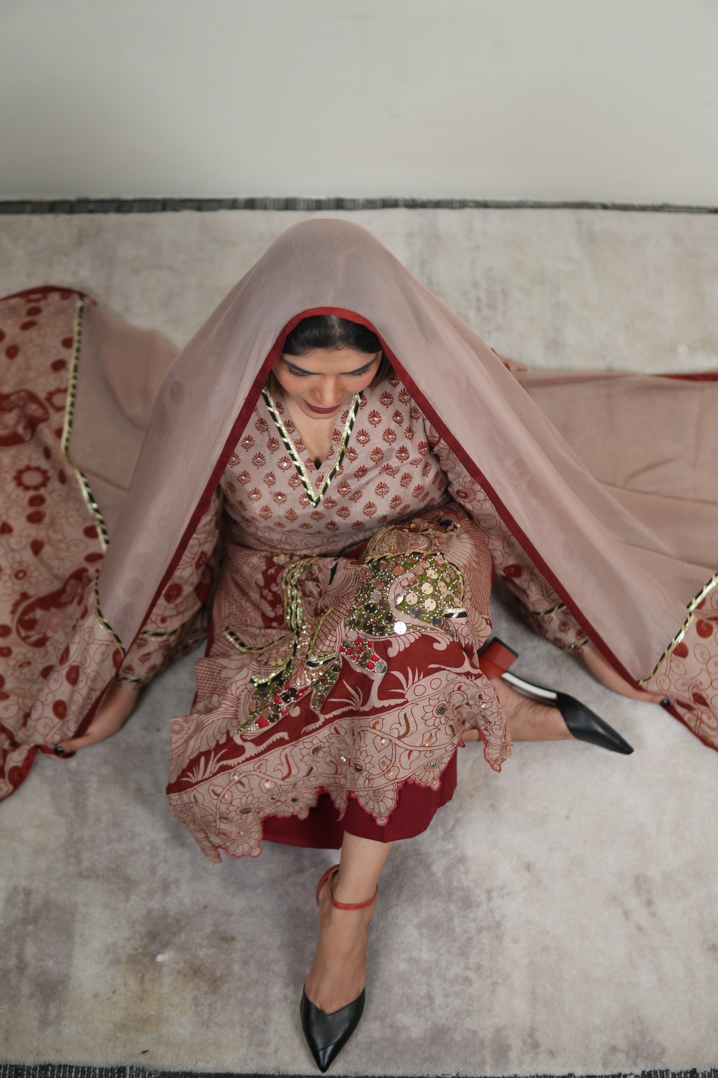 GULKAND NAYIKA KALAMKARI EMBROIDERED KURTA SET