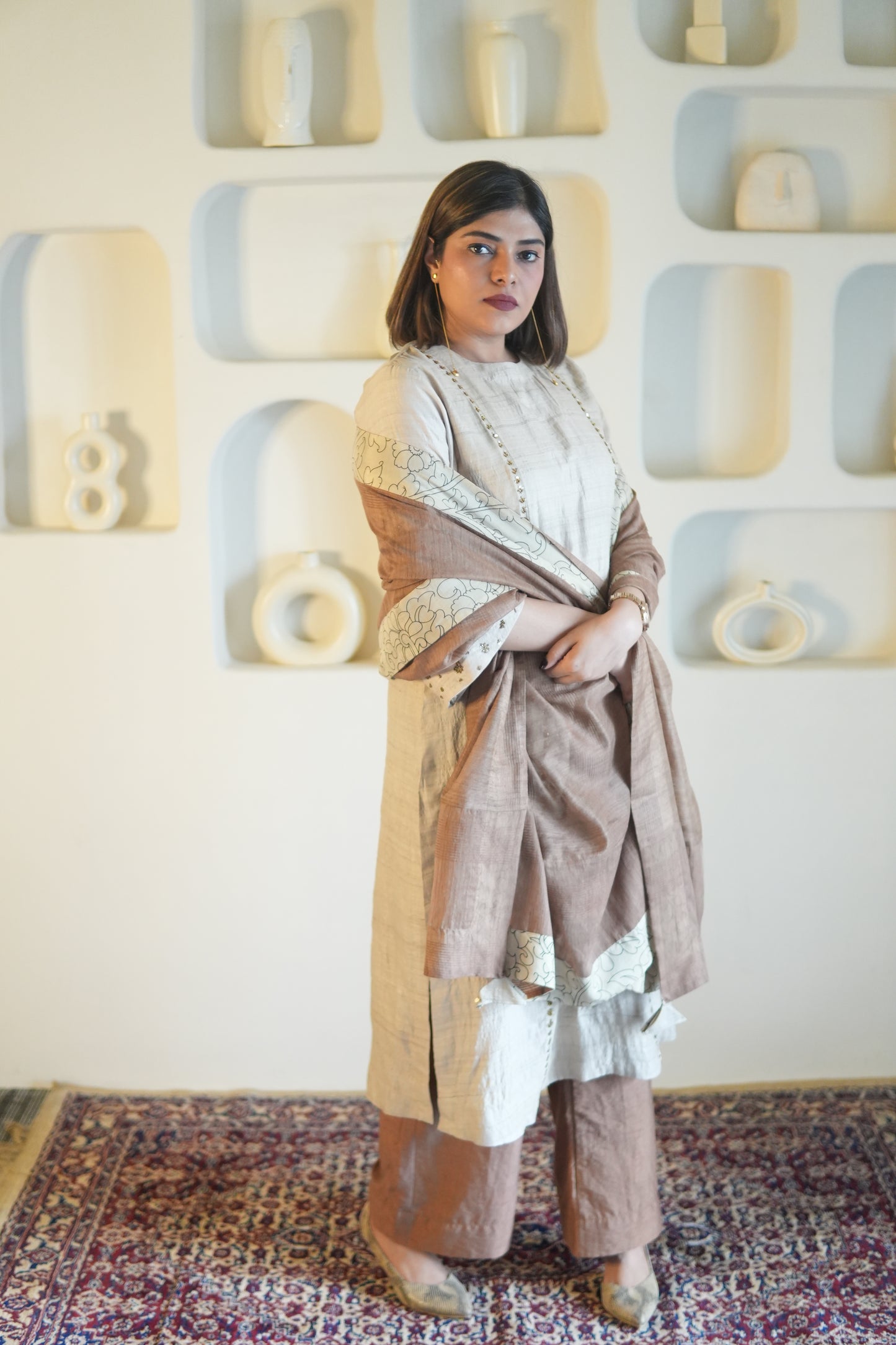 KHAAS GUL RAW SILK TUNIC AND PANTS WITH DUPATTA