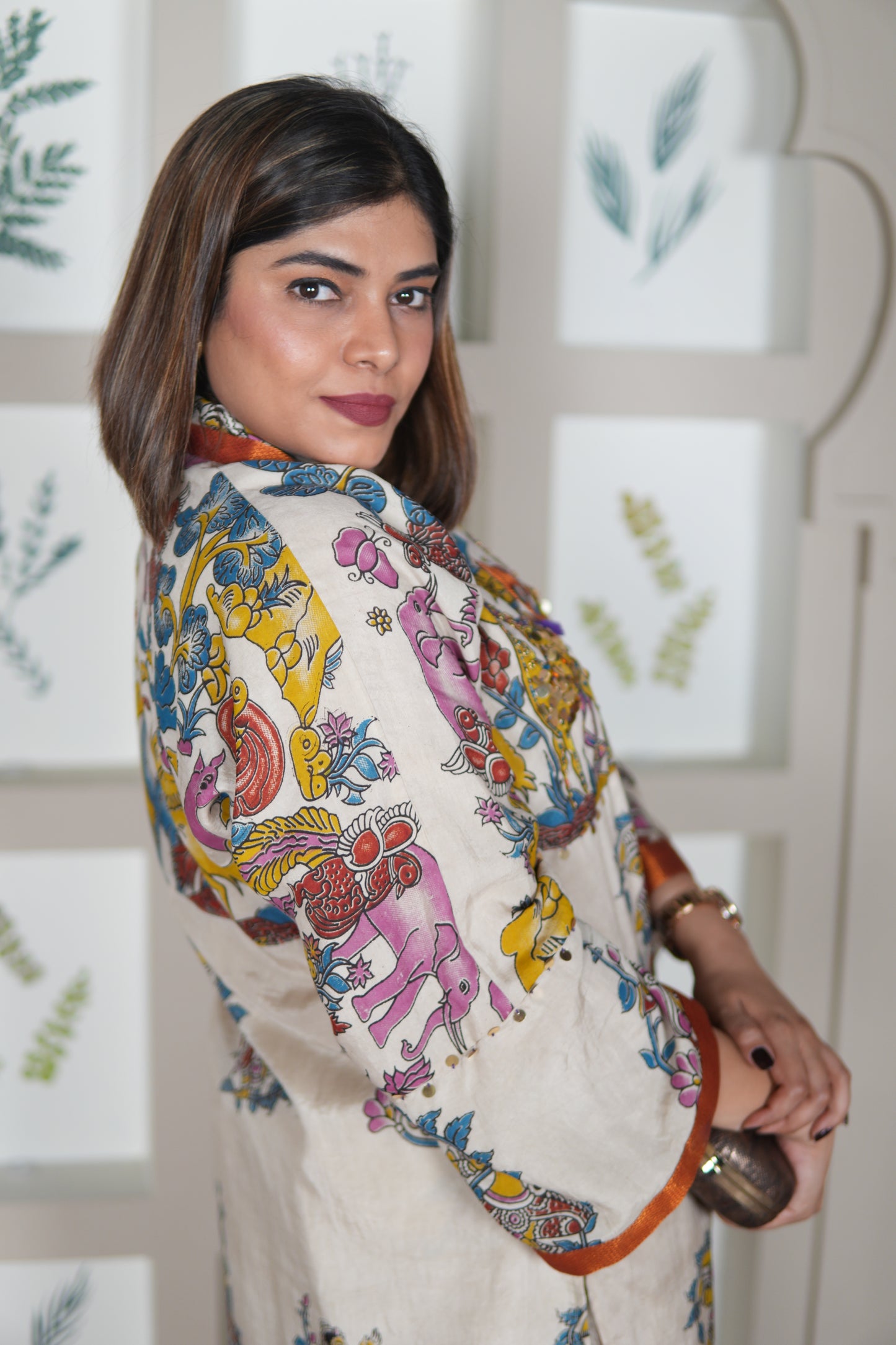 NAYANTARA IVORY KALAMKARI SHIRT AND PANTS SET
