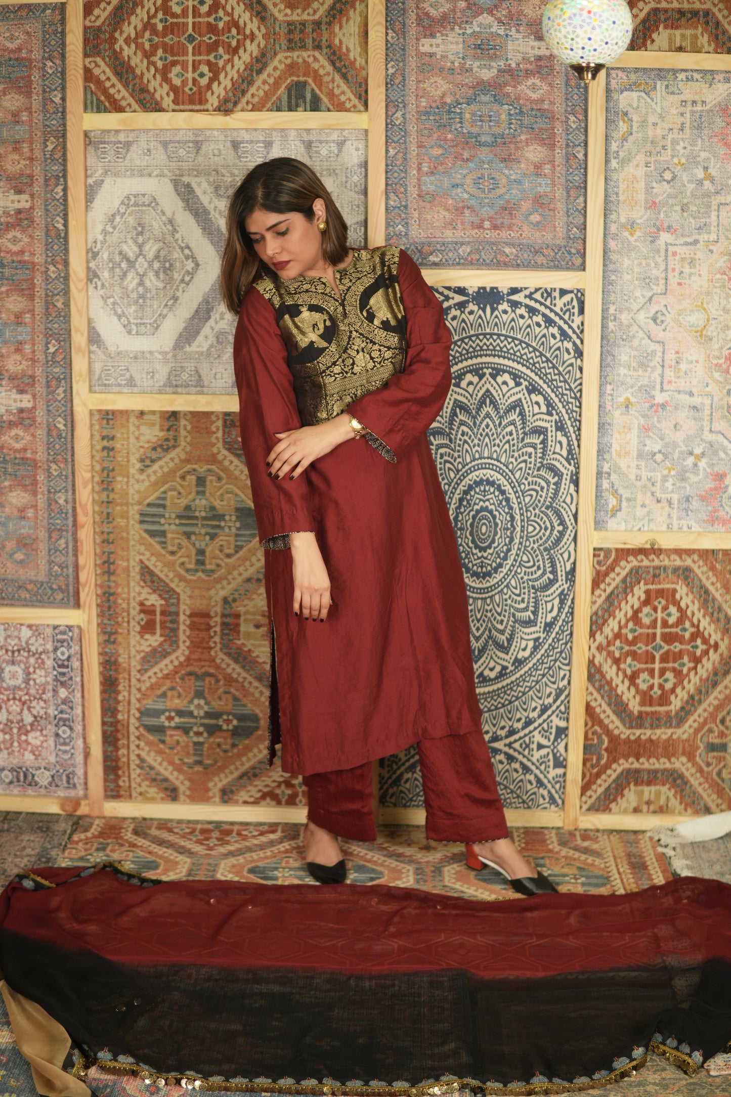 GULAAB-BAAGH CHANDERI COTTON KURTA SET