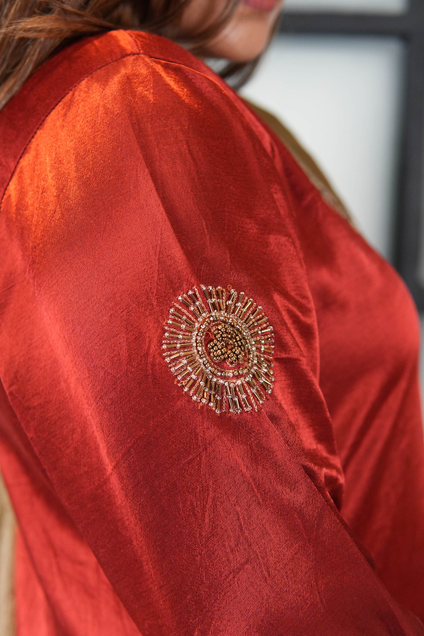 NOOR-E-IFRA MAROON MASHRU KURTA SET