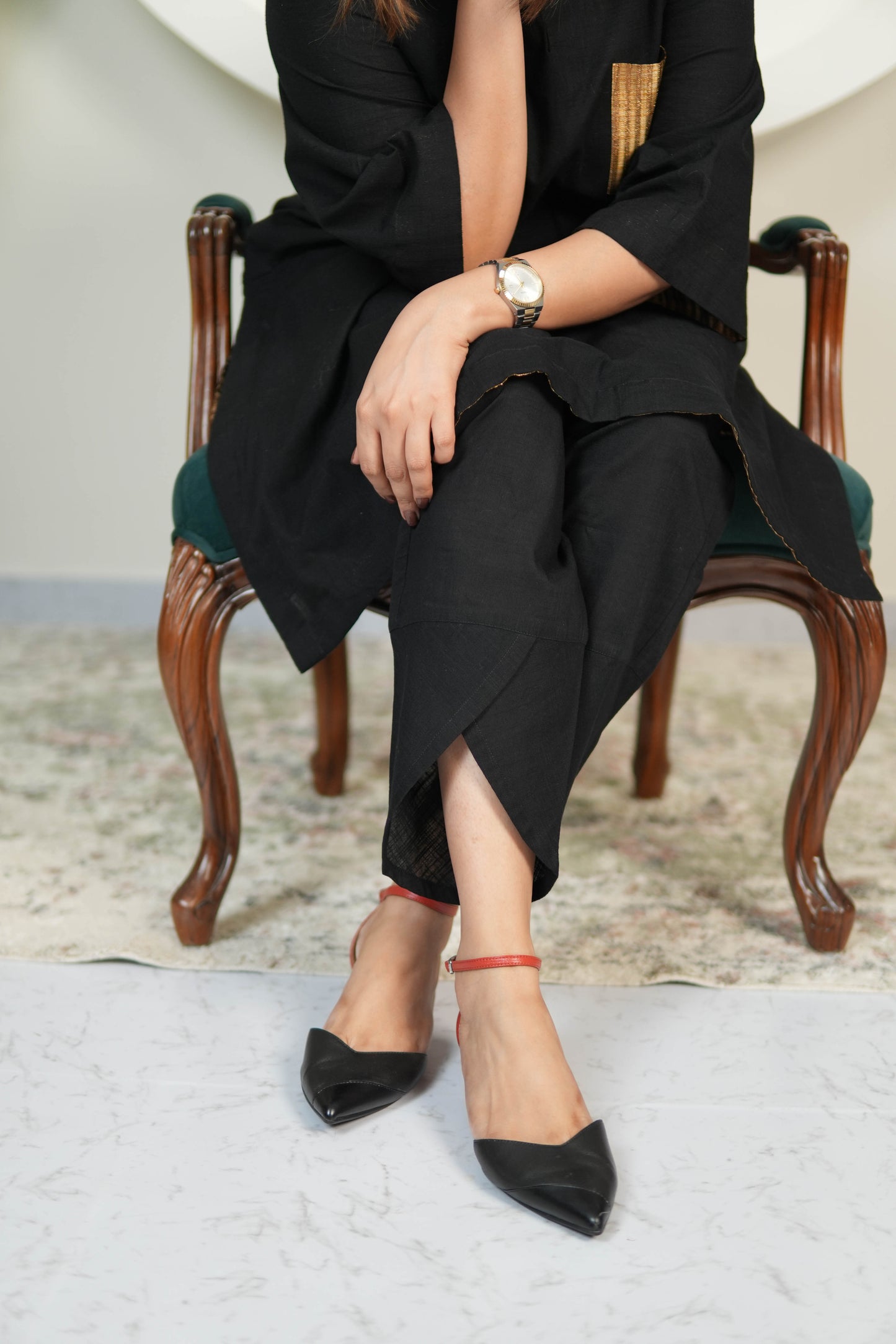 RAATKALI SLUB COTTON SHORT KURTA WITH PANTS