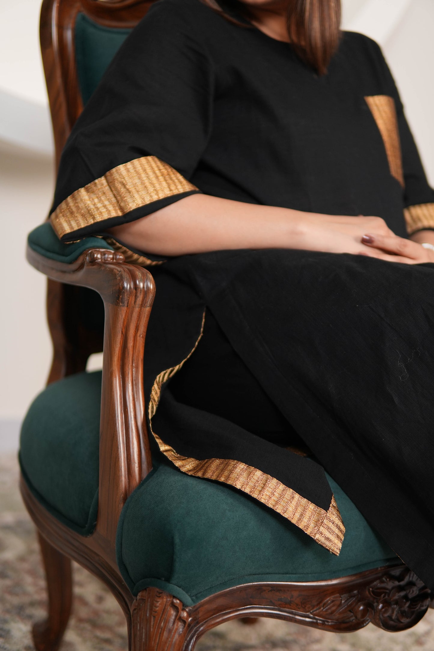 RAATKALI SLUB COTTON SHORT KURTA WITH PANTS