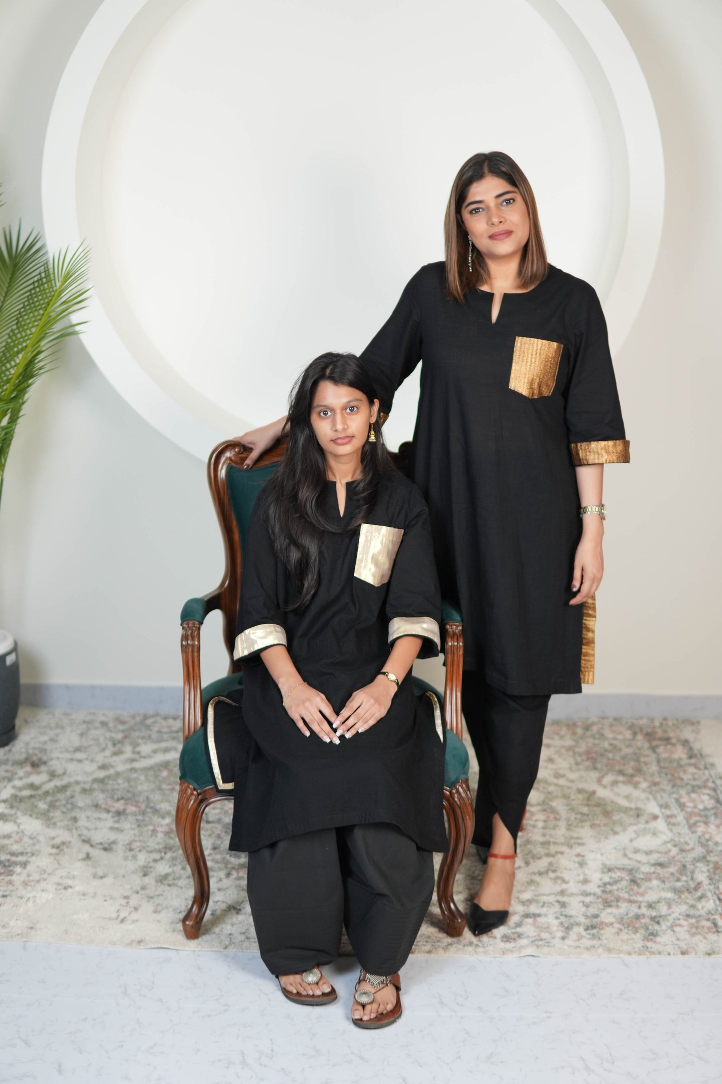 RAATKALI SLUB COTTON SHORT KURTA WITH PANTS