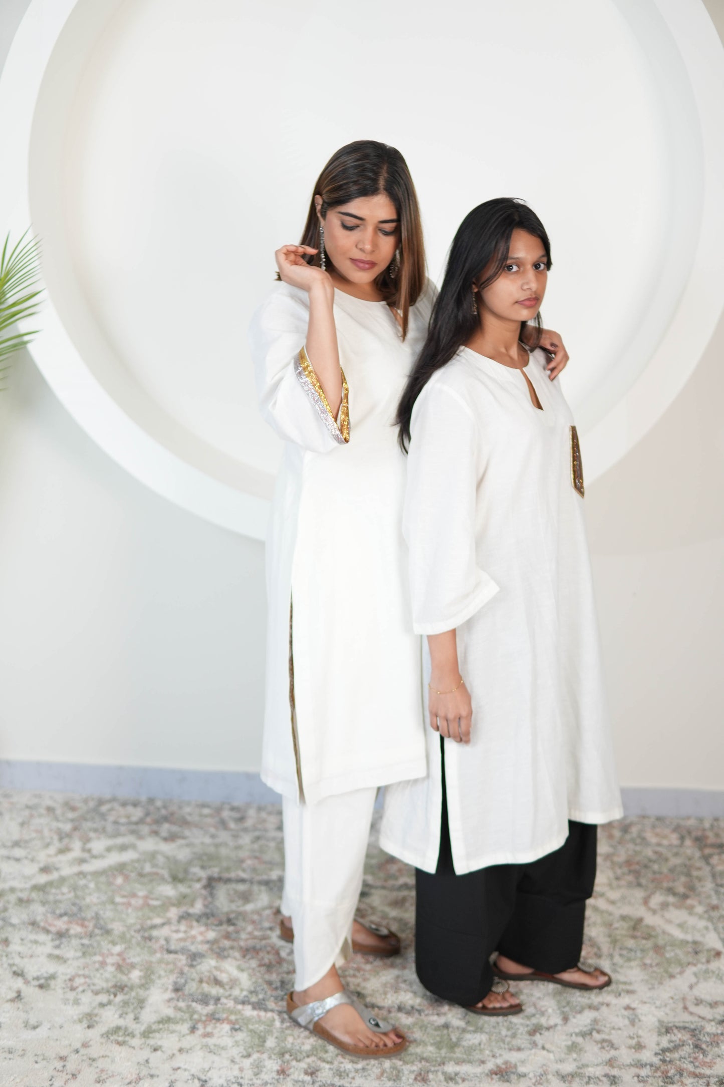 SAFAID SLUB COTTON KURTA AND PANTS
