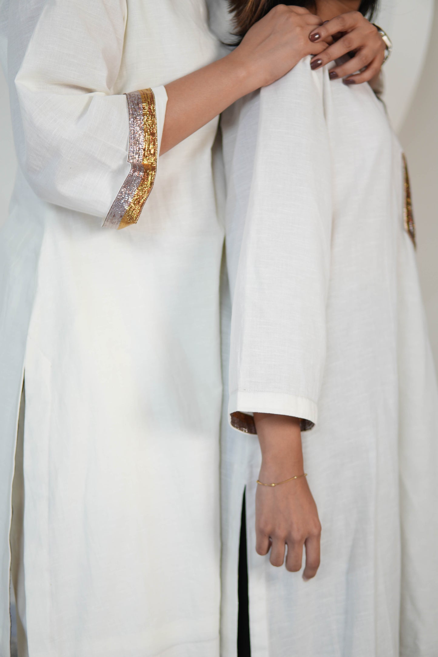 SAFAID SLUB COTTON KURTA AND PANTS