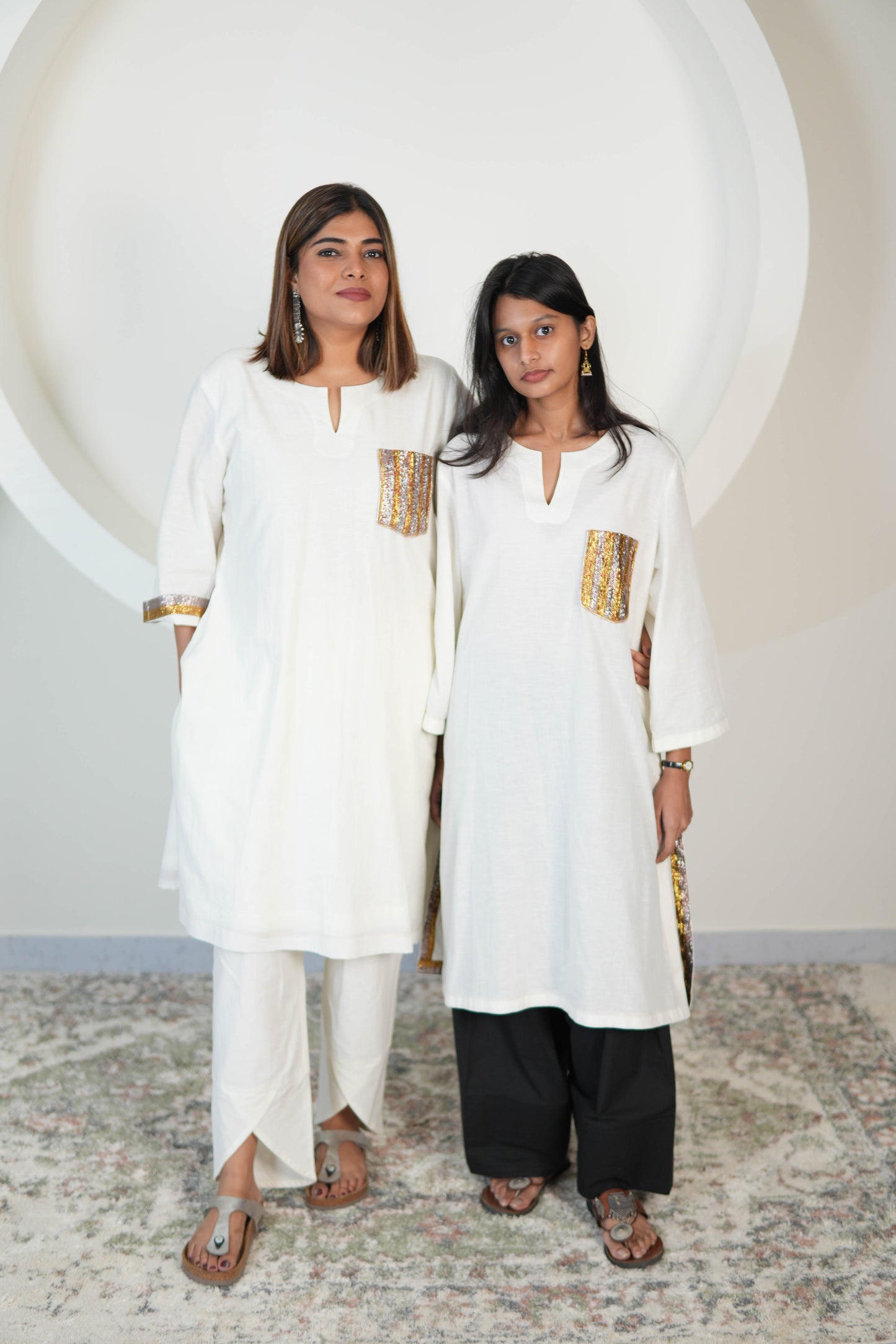SAFAID SLUB COTTON KURTA AND PANTS