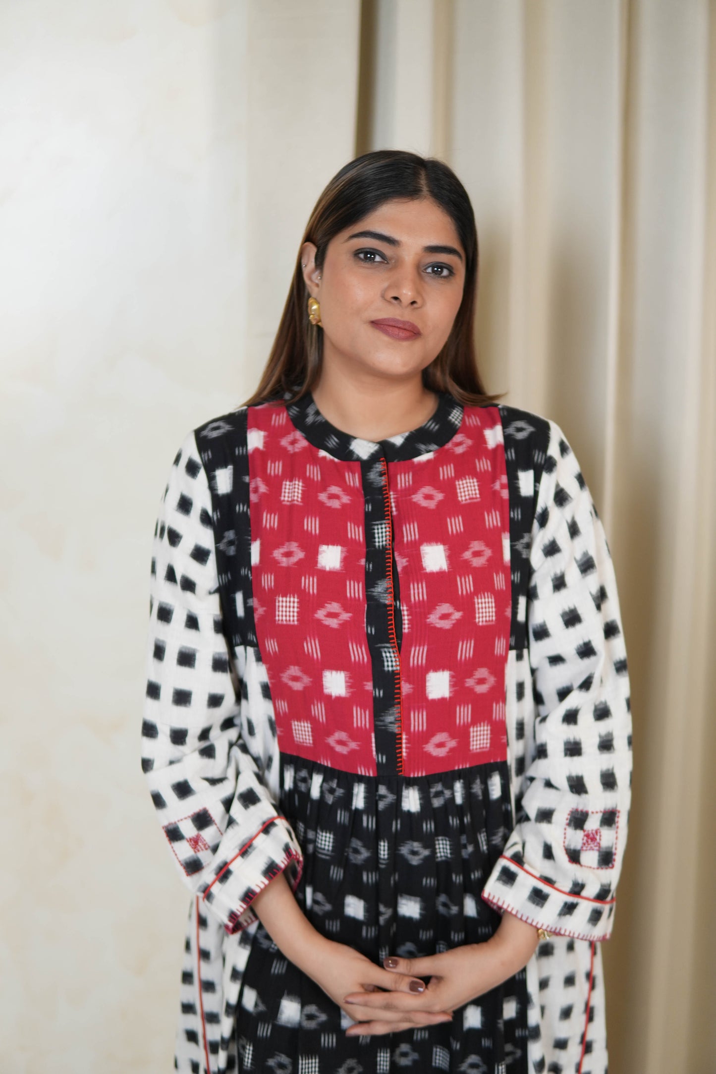 RANGREZ IKKAT MAXI LONG DRESS