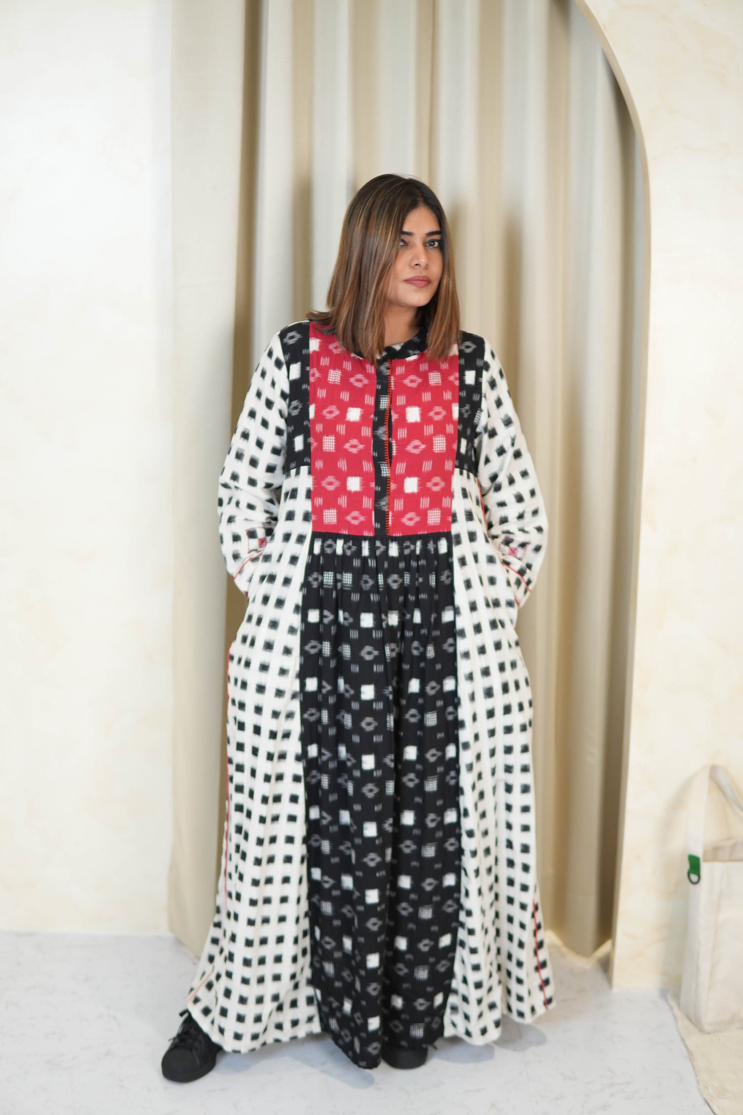RANGREZ IKKAT MAXI LONG DRESS