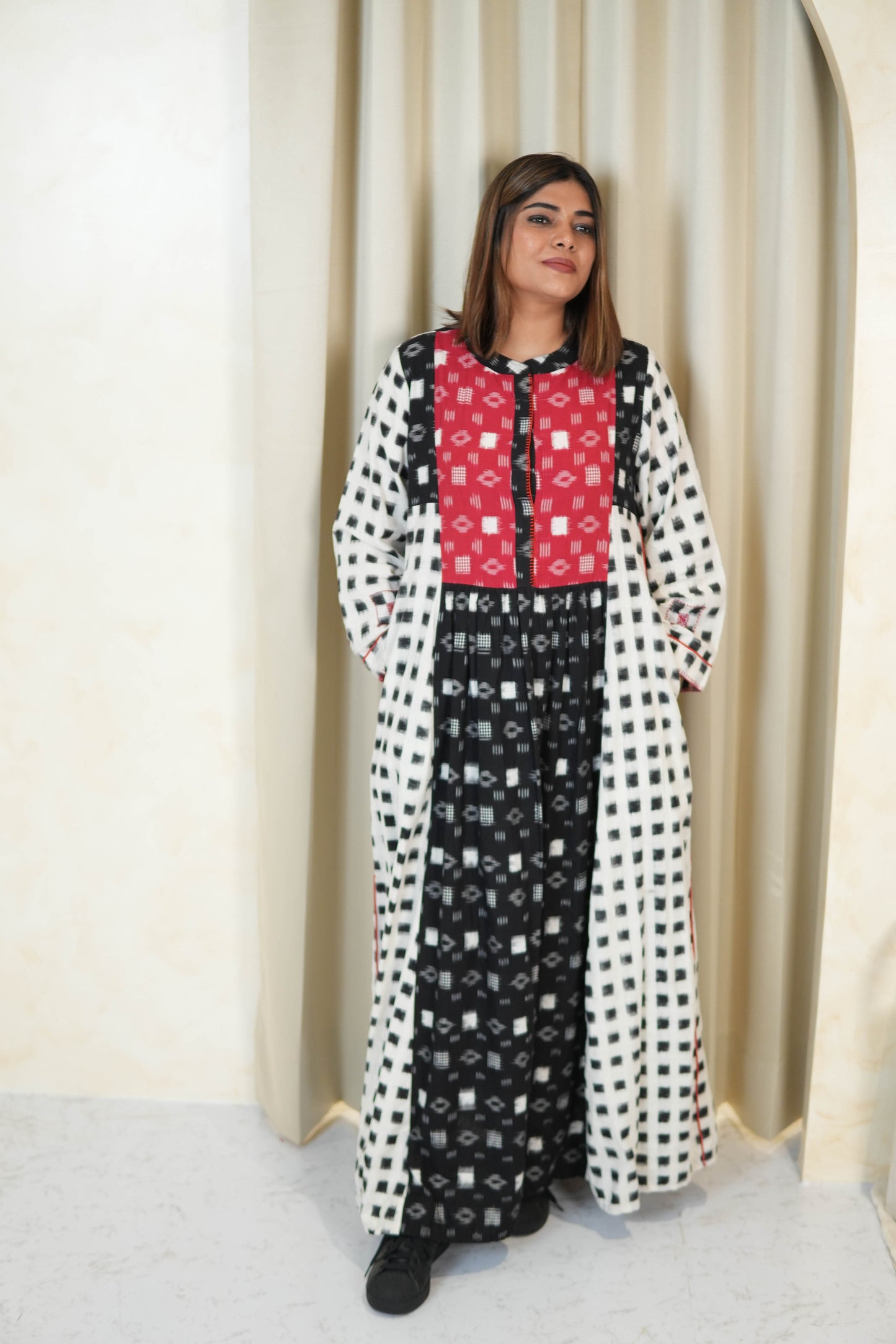 RANGREZ IKKAT MAXI LONG DRESS