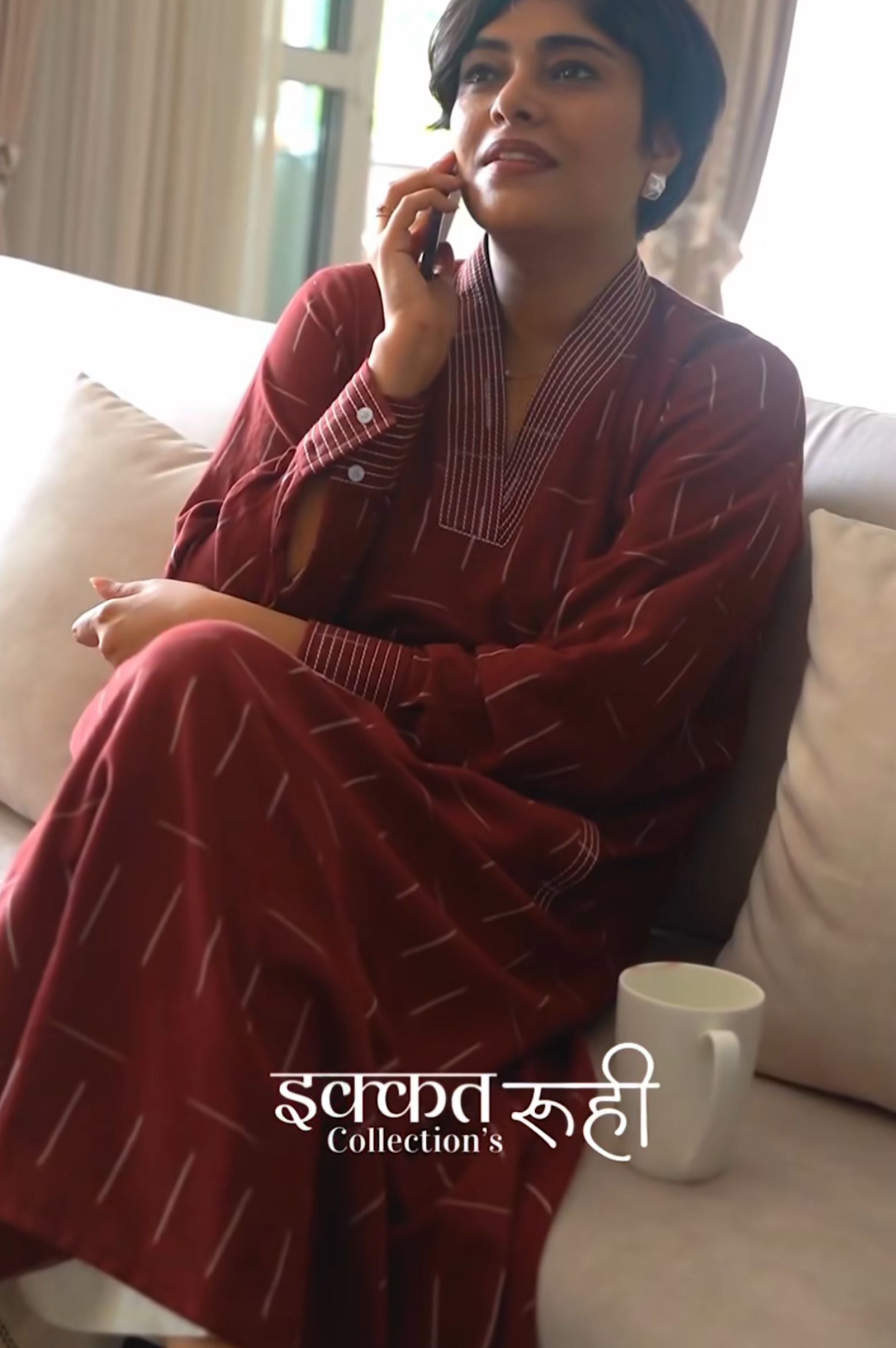 Roohi Ikkat Kurta Set with Pants for Women