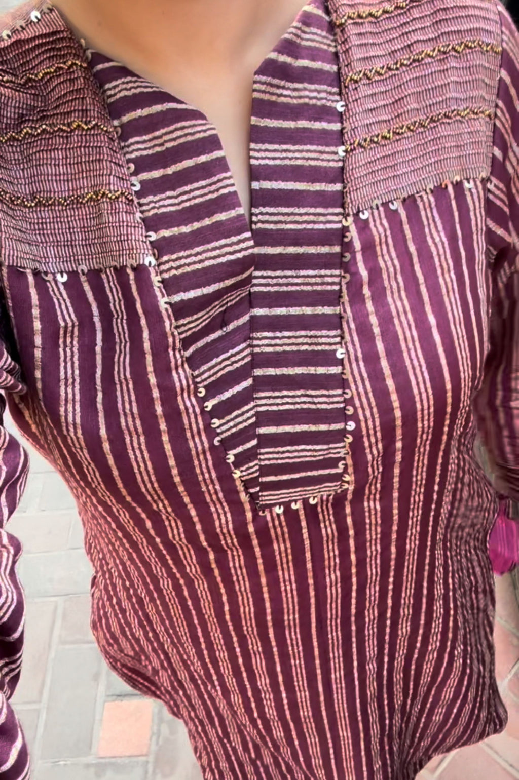 HOSANNA PURPLE KURTA AND PANTS SET