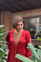 Mashru Laal Ishq Co-ord Set for Women | Mashru Silk Kurta & Pants