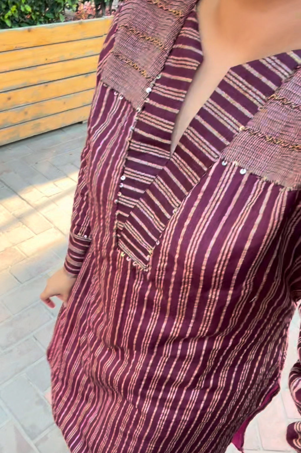 HOSANNA PURPLE KURTA AND PANTS SET