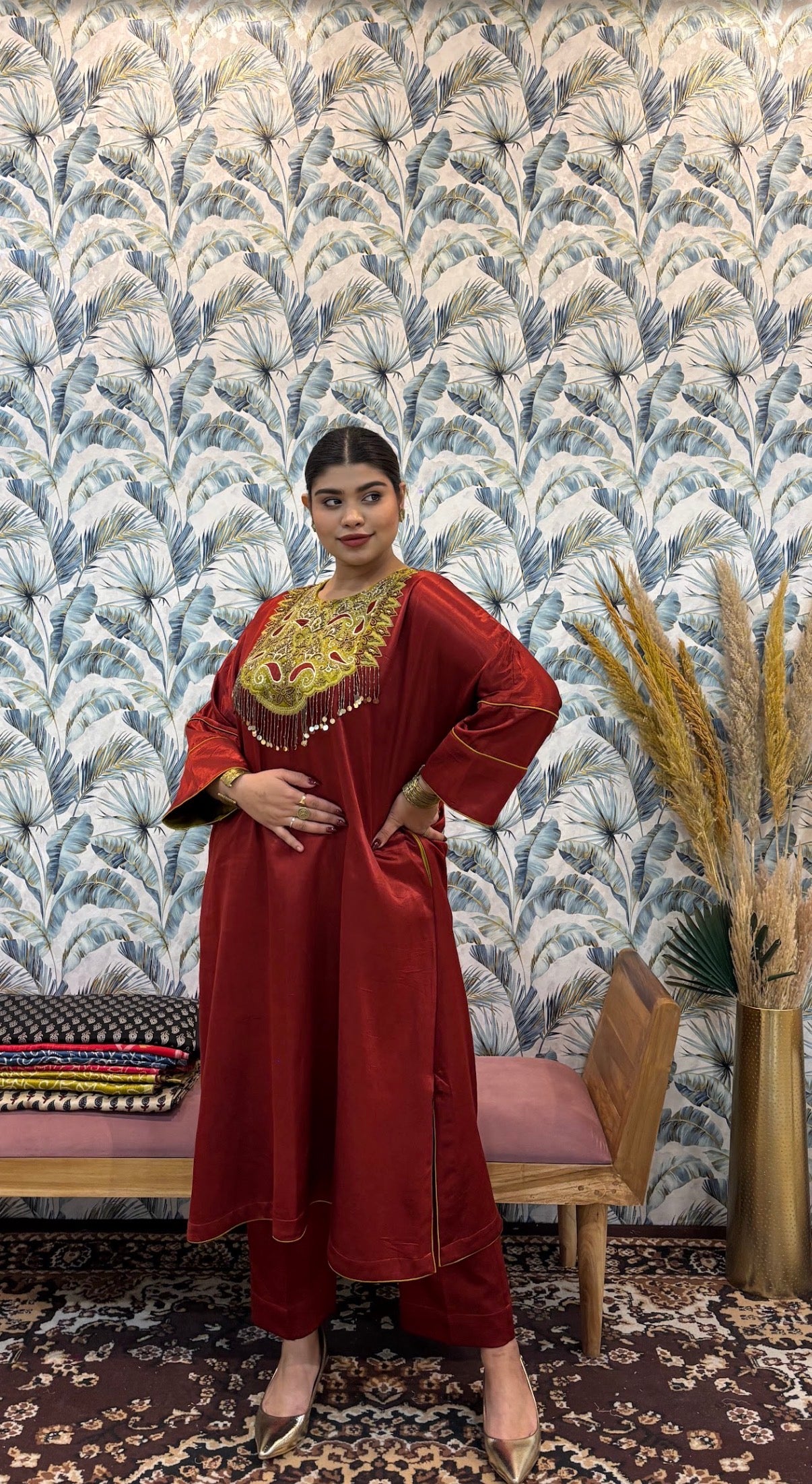 Mallikaa-e-Jigar Mashru Kurta for Women