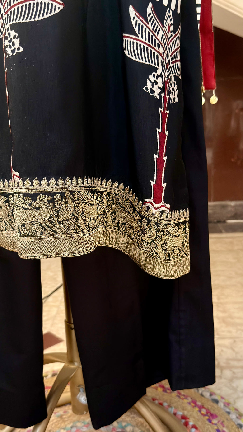 Ratree Ajrakh Suit Set with Dupatta for Women