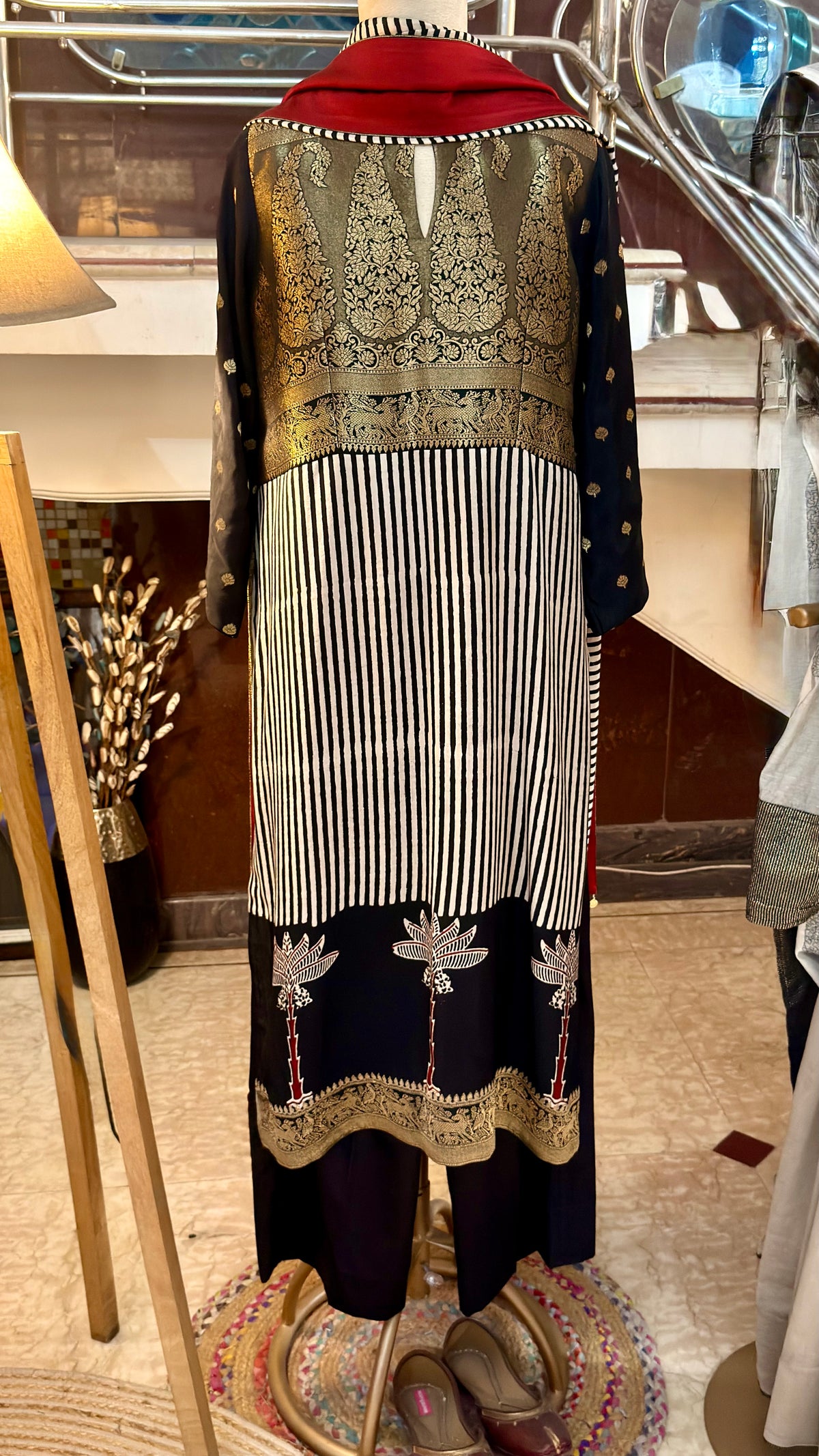 Ratree Ajrakh Suit Set with Dupatta for Women