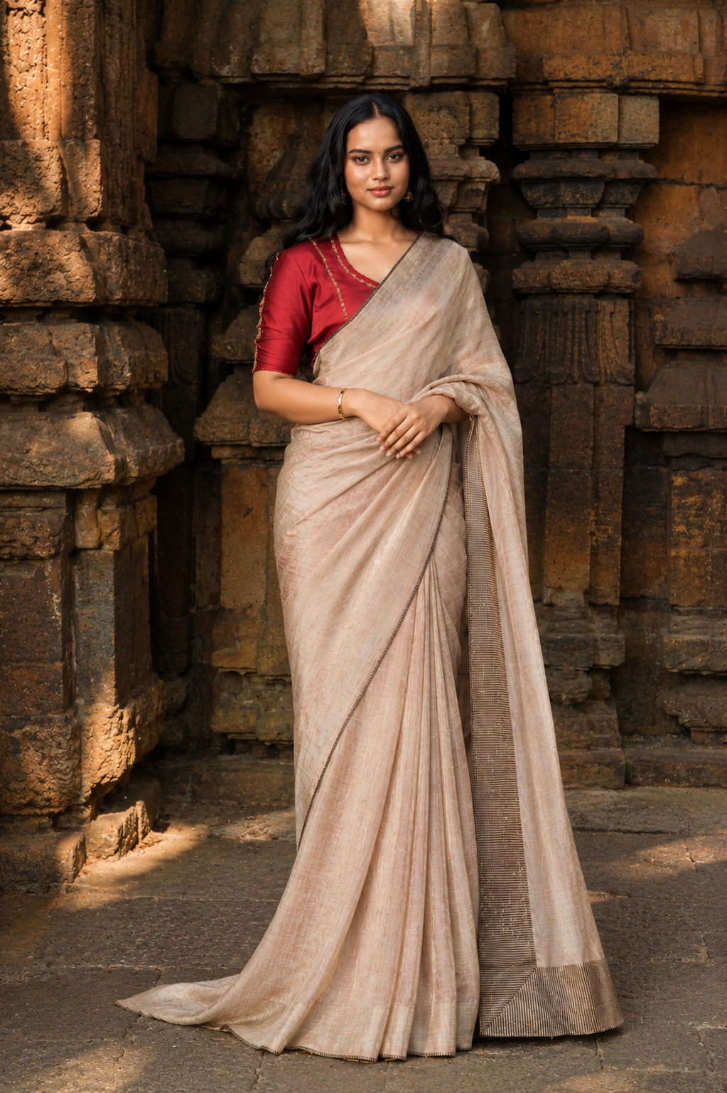PRATIBIMB CRUSHED TISSUE CHANDERI SAREE