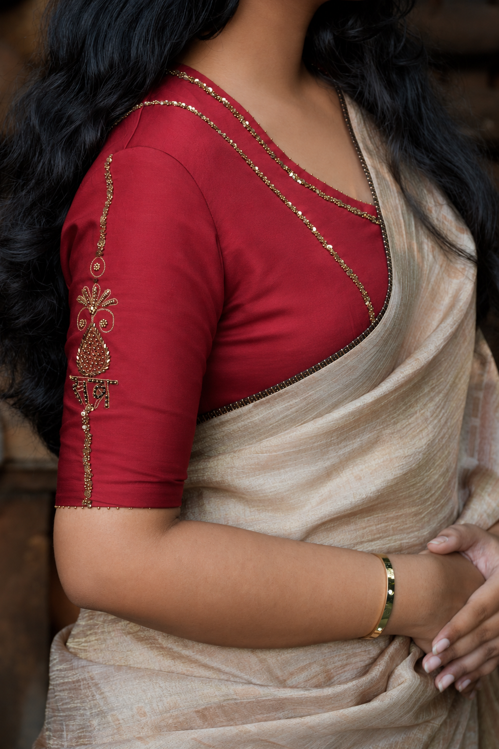 PRATIBIMB CRUSHED TISSUE CHANDERI SAREE