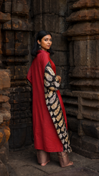 TRIVENI Ajrakh Collared Kaftan and Pants