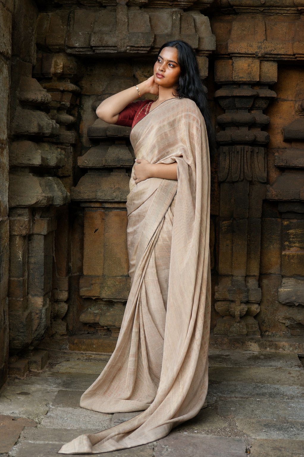 PRATIBIMB CRUSHED TISSUE CHANDERI SAREE