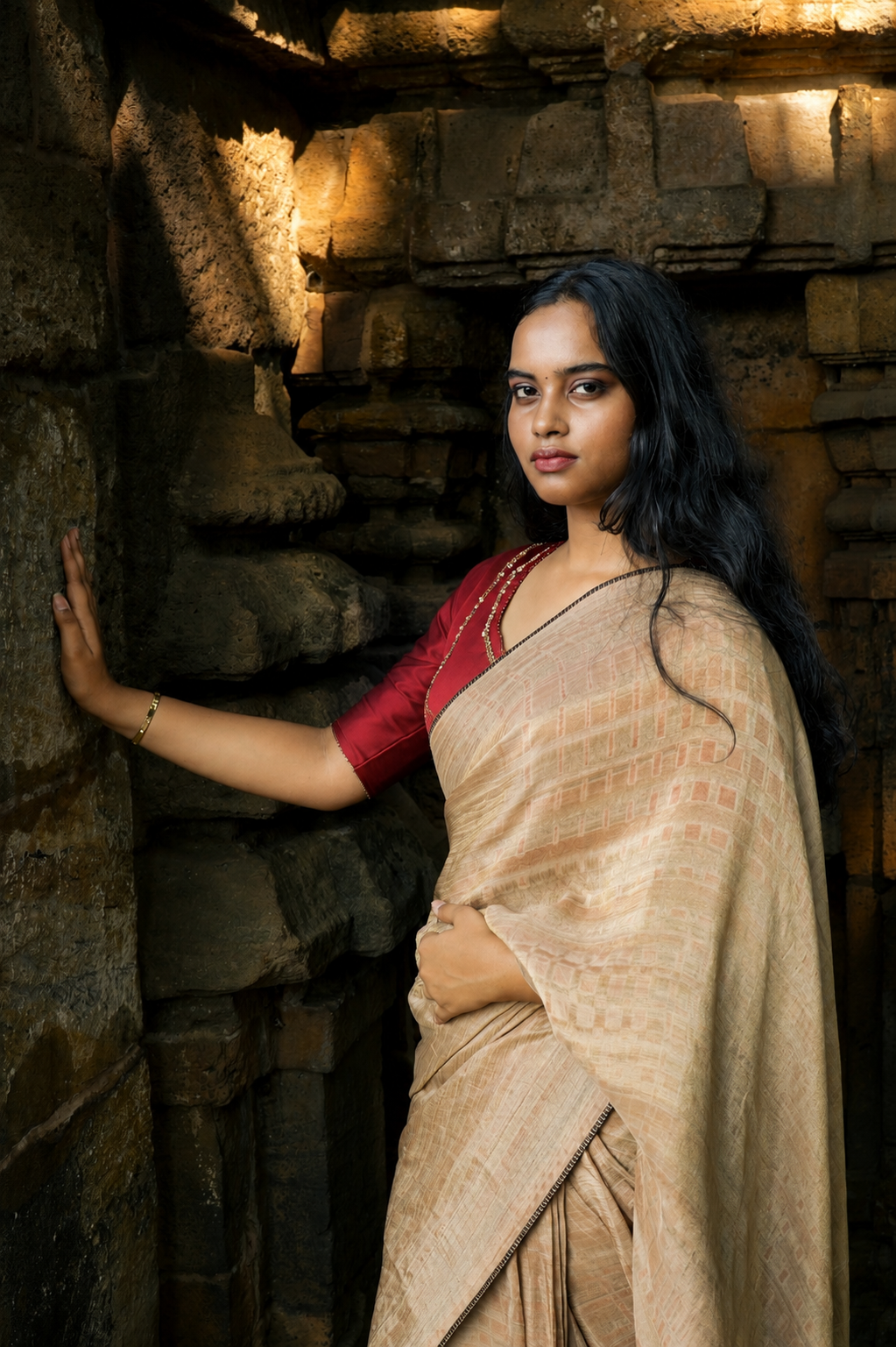 PRATIBIMB CRUSHED TISSUE CHANDERI SAREE