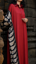 TRIVENI Ajrakh Collared Kaftan and Pants