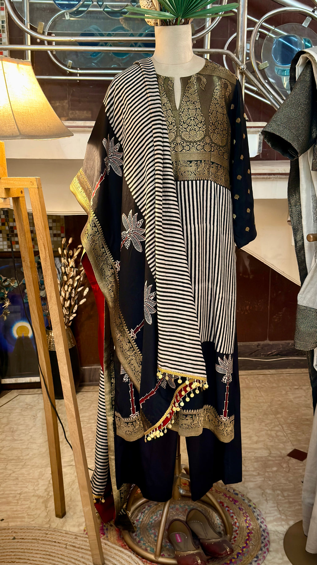 Ratree Ajrakh Suit Set with Dupatta for Women