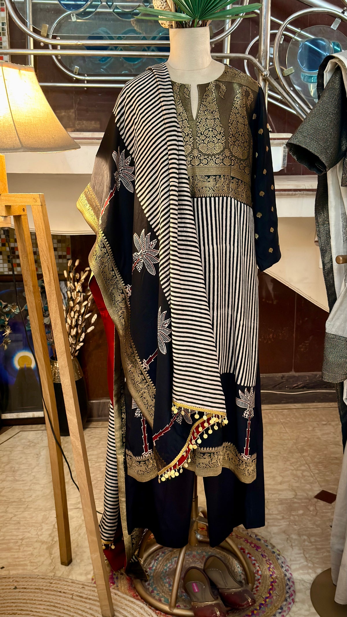 Ratree Ajrakh Suit Set with Dupatta for Women