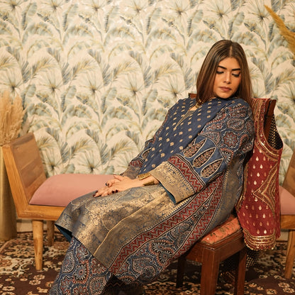 Neelambara Ajrakh Choga and Pants