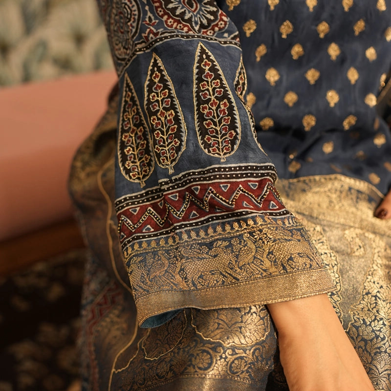 Neelambara Ajrakh Choga and Pants