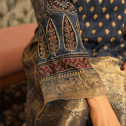 Neelambara Ajrakh Choga and Pants