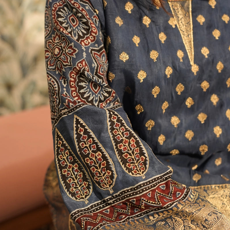 Neelambara Ajrakh Choga and Pants
