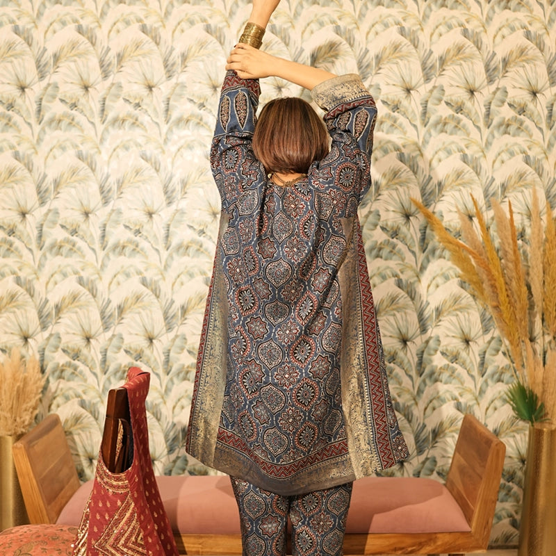 Neelambara Ajrakh Choga and Pants
