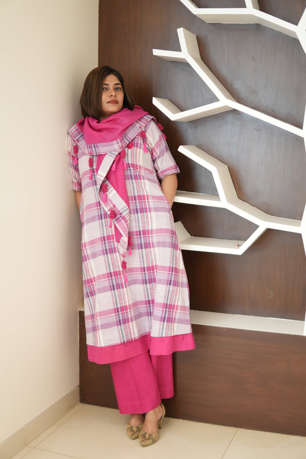 PERIWINKLE TUNIC SET WITH SCARF