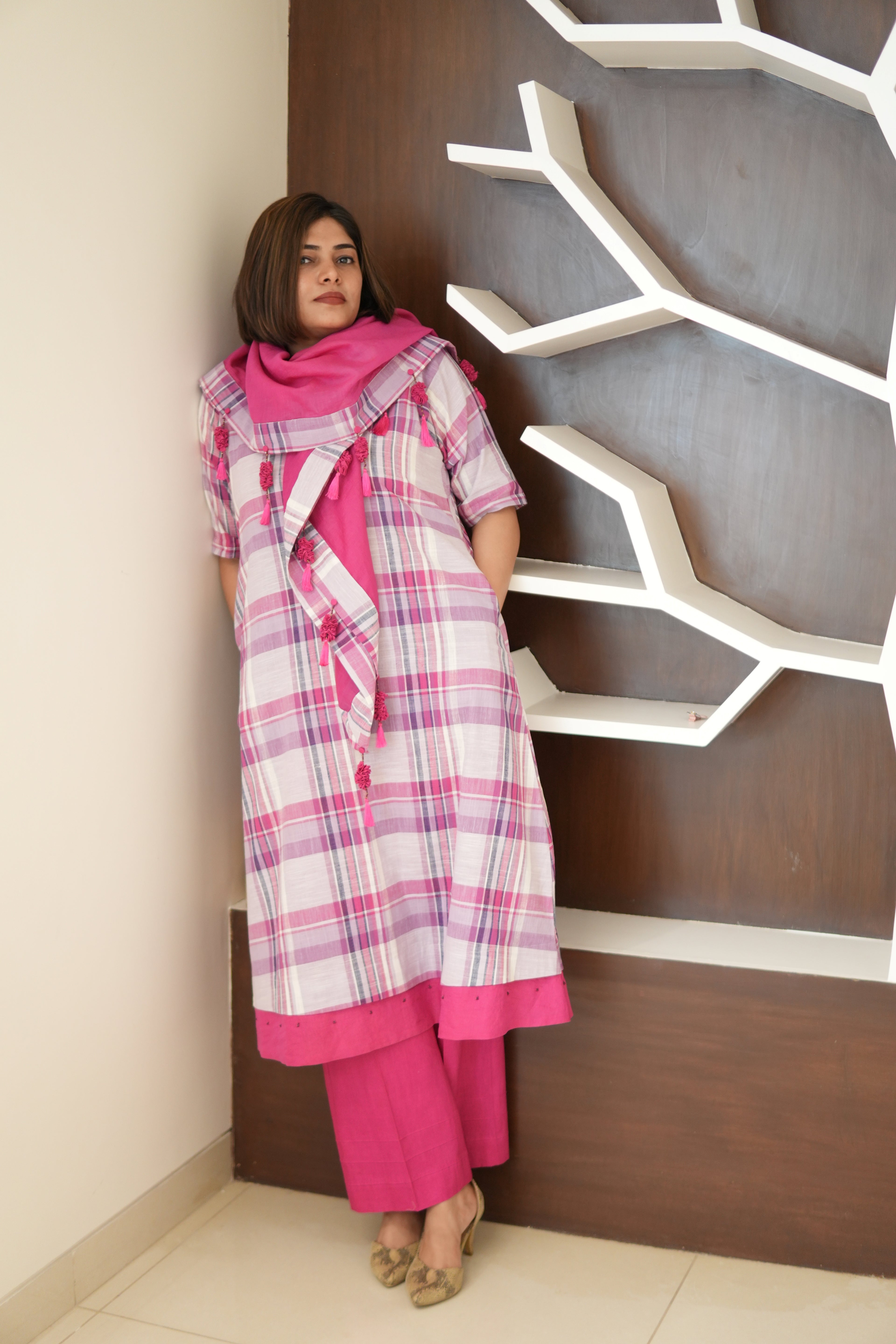 PERIWINKLE TUNIC SET WITH SCARF