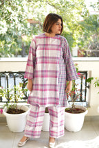 MISRI CHECKERED HANDLOOM COTTON  TUNIC AND PANTS
