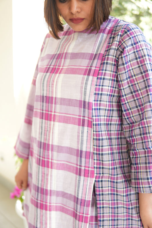 MISRI CHECKERED HANDLOOM COTTON  TUNIC AND PANTS