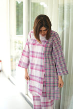 MISRI CHECKERED HANDLOOM COTTON  TUNIC AND PANTS