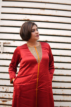 Mashru Laal Ishq Co-ord Set for Women | Mashru Silk Kurta & Pants