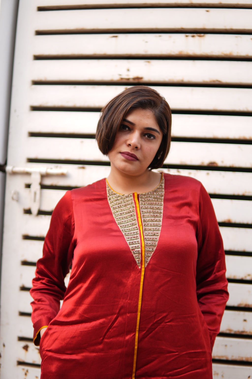 Mashru Laal Ishq Co-ord Set for Women | Mashru Silk Kurta & Pants
