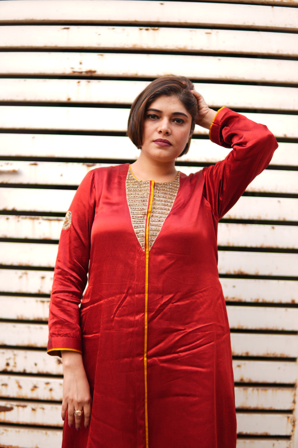 Mashru Laal Ishq Co-ord Set for Women | Mashru Silk Kurta & Pants